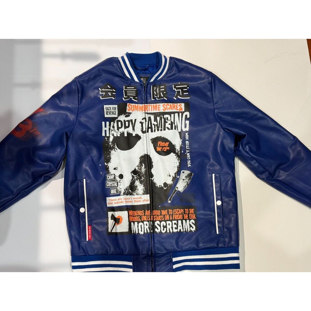 Members Only x Friday the 13th Men's Leather Varsity Jacket